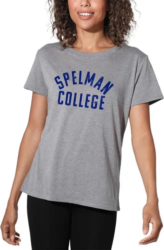 Vista 66 de Colección oficial de camisetas sueltas con logotipo desgastado grande universitario para mujer, jaspeado atlético