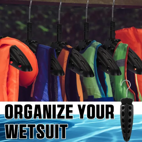 Vista 5 de Mifoci 6 perchas plegables para traje de buceo, accesorios de buceo, color negro, 20 pulgadas después de desplegarse
