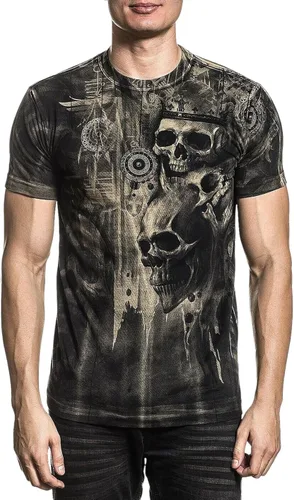 Vista 4 de Xtreme Couture by Affliction Camiseta para hombre Muertes GRIN Skulls Biker Gym S-4X $40