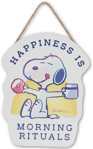 Vista 23 de Peanuts Charlie Brown y Snoopy Happiness is a Journey - Decoración de pared de madera para colgar – Bonito cartel de Snoopy para el hogar