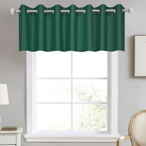 Vista 45 de DECOVSUN Cenefa de cortina opaca amarilla brillante para ventanas de cocina, cenefa opaca con ojales para dormitorio, cenefa corta y recta para sala