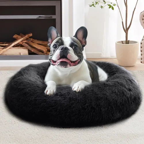 Vista 54 de JOLLYVOGUE Cama Calmante para Perros Pequeños - Cama para Perros Pequeños en Forma de Dona Lavable de 23 Pulgadas para Gatitos y Cachorros, Camas