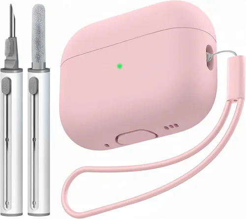 Vista 31 de Compatible con Airpods Pro 2 Case, Funda Protectora de Piel de Silicona Suave con Kit de Limpieza y Cordón Compatible para AirPod Pro de 2ª