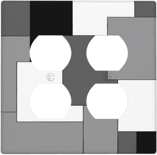 Vista 137 de Taupe Beige Marrón Gris Abstracto Arte 1-Banda Interruptor de Luz Doble de Recepción Placa de Pared Toma Cubiertas Eléctricas Decorativas Modernas