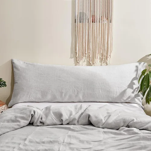 Vista 26 de Simple&Opulence Juego de funda de edredón 100% lino lavado de 68 x 86 pulgadas, juego de edredón suave de 2 piezas con bordado doble con cierre