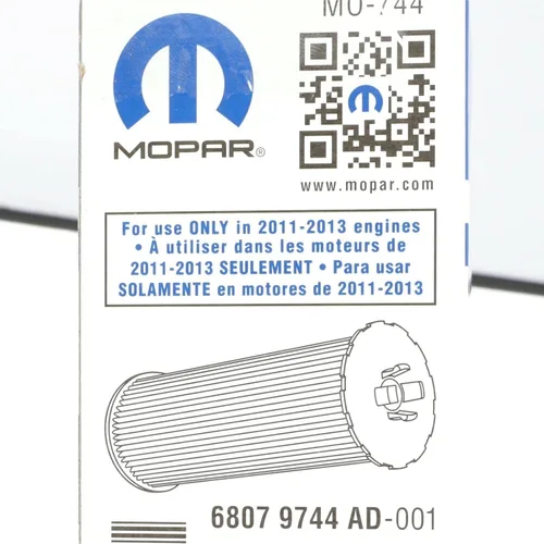 Vista 3 de 2011-2013 Filtro de aceite Chrysler Jeep Dodge para motor Pentastar 3.6L MOPAR OEM