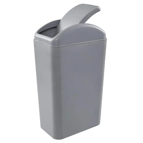 Vista 8 de Morcte Cubo de basura pequeño de plástico de 3.5 galones con tapa abatible, cubo de basura con tapa abatible, color blanco