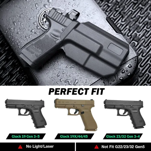 Vista 3 de WARRIORLAND OWB Holster Thumb Release & Optic Cut Compatible with Glock 17/22/31, G19/19X/23/45, Taurus G2C/G3C, 1911 5'' No Rail, M&P M2.0 9mm/SD9