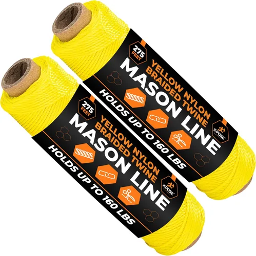 Vista 13 de Xpose Safety Green Mason Line String - Cuerda de nailon trenzado #18 - Línea de construcción duradera de 275 pies para herramientas de mampostería