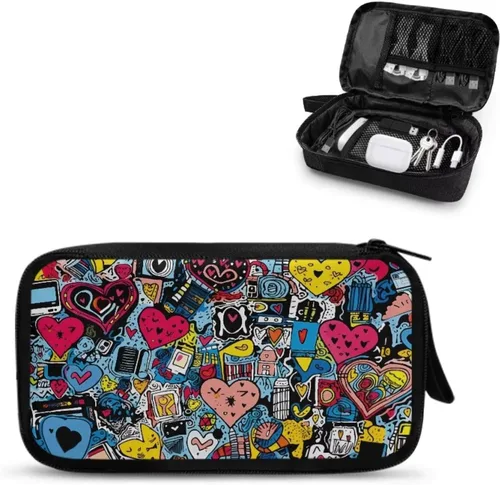 Vista 34 de American Flag Electronic Organizer Travel Cable Organizer Bag Portable Pouch Electronic Accessories Carry Case for Cable Cord Charger Phone Earphone