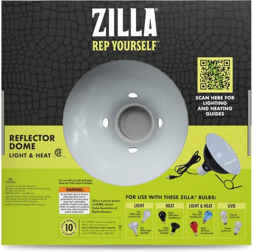 Vista 9 de Zilla Lámpara de Calor Premium para Mascotas Reptiles con Reflector de Cúpula, 8.5 Pulgadas