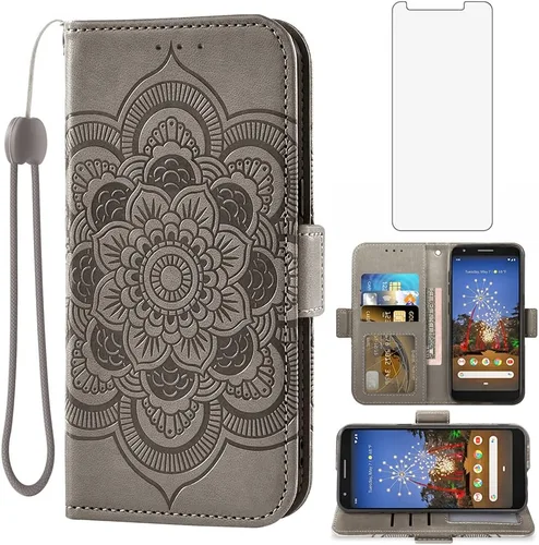 Vista 9 de Asuwish Funda compatible con Google Pixel 3a y protector de pantalla de vidrio templado, soporte para tarjetas de crédito, soporte para celular