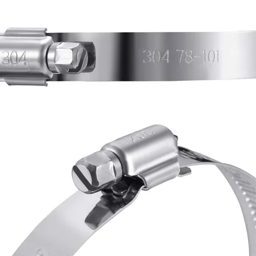 Vista 2 de Boao 4 abrazaderas ajustables de acero inoxidable 304 para conductos de 4 pulgadas, abrazadera de manguera de engranaje helicoidal para tubería