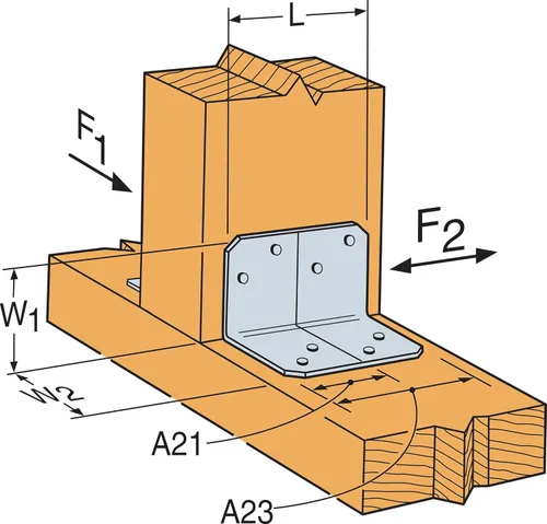 Vista 3 de Simpson Strong-Tie A21 2 pulgadas x 1-1/2 pulgadas x 1-3/8 pulgadas. Ángulo galvanizado (paquete de 200)