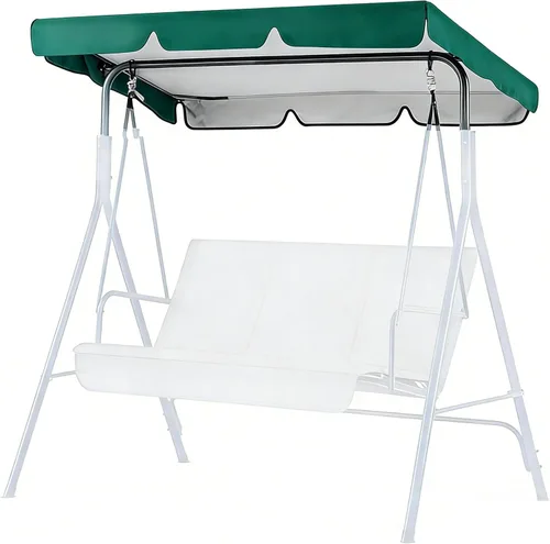 Vista 10 de Toldo de repuesto para columpio de patio, protección 420D para todo tipo de clima, resistente a los rayos UV, para jardín, parque, porche, cubierta