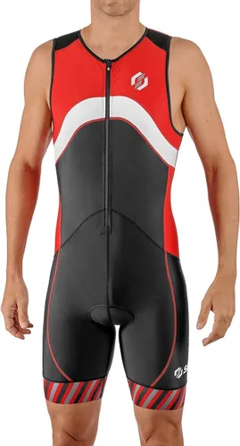 Vista 13 de SLS3 Traje de Triatlón para Hombre - Trisuit Premium para Hombre - Kit de Triatlón sin Mangas, de Secado Rápido con Bolsillo Grande en la Espalda