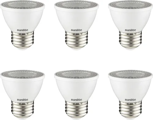 Sunlite Bombilla LED PAR16 regulable, de cuello corto, empotrable, 7 vatios, (reemplazo halógeno de 50 W) 500 lúmenes, base E26 media, certificación