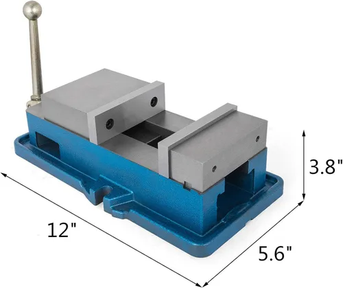 Vista 8 de Happybuy, tornillo de banco de 10cm ACCU de bloqueo preciso de precisión, tornillo de prensa de taladro de 10cm de ancho de mordaza, tornillo