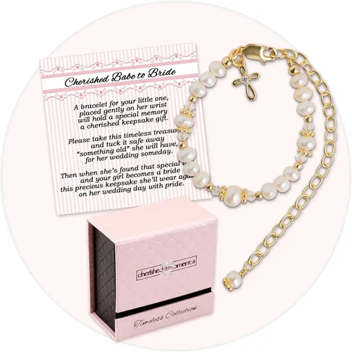 Vista 2 de Cherished Moments Baby to Bride Bracelet .925 Silver or 14K Gold-Plated Oro