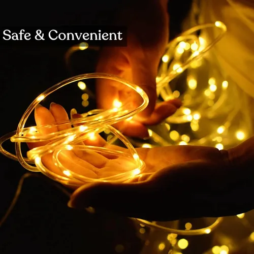 Vista 3 de JMEXSUSS Paquete de 2 tiras de luces de batería impermeables para exteriores