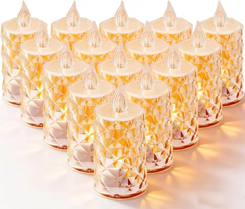 Vista 13 de Paquete de 12 velas de té LED sin llama, para decoración de Halloween, Navidad, hogar/boda, regalos de días festivos y luces decorativas