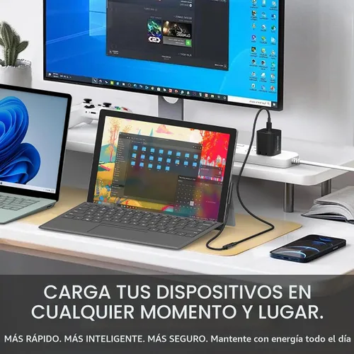Vista 7 de Cargador USB C Surface Pro de 65 W compatible con Surface Pro 3/4/5/6/7/8/9/10/X/11/12, Surface Book1/2/3, adaptador de corriente compatible