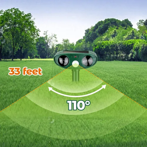 Vista 3 de 4 Pack Solar Ultrasonic Animal Repellent Outdoor Deer Repellent Devices Cat Repeller Raccoon Deer Deterrent for Squirrel, Rabbit, Dog, Waterproof
