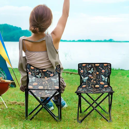 Vista 2 de Outdoor Folding Butterfly Flower Camping Chairs for Adults Portable Camping Chair Lightweight Lawn Chair 202a5225