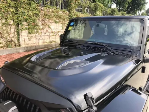 Vista 7 de Kit de cubierta de salida de aire de capó para Jeep Wrangler JK 10º aniversario, color negro, capó del motor, cucharada, salida de aire, cubierta