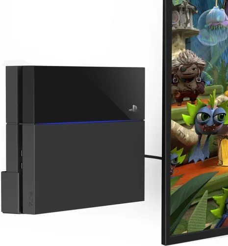 Monzlteck Soporte de pared para PS4 original (modelo antiguo), cerca o detrás de TV, ahorro de espacio