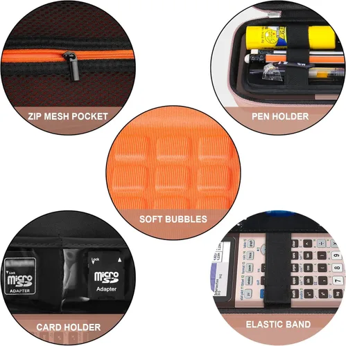 Vista 4 de Funda rígida para calculadora gráfica de color Texas Instruments TI-84 Plus CE/TI-84 Plus/TI-83 Plus CE/Casio fx-9750GIII, soporte de almacenamiento