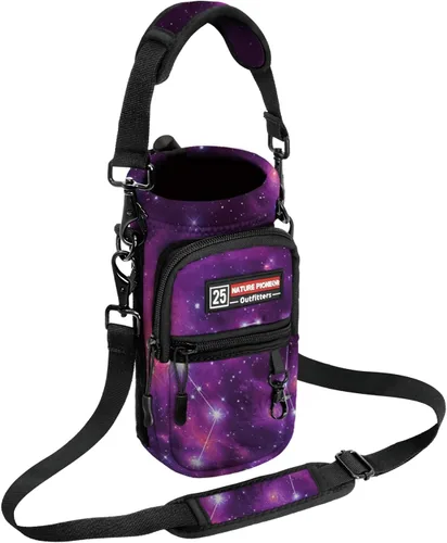 Vista 10 de NATURE PIONEOR Water Bottle Holder with Strap,Water Bottle Carrier Bag Sling Sleeve with Adjustable Shoulder Strap & Handle and Large Phone Pocket