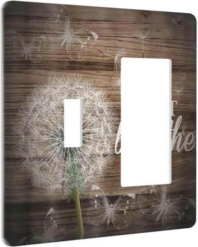 Vista 86 de Placa decorativa para interruptor de luz, playa, rosa, escena nocturna, 2 bandas, 1 palanca, 1 placa de pared dúplex, decoración de placa