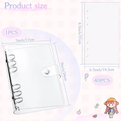 Vista 2 de Carpeta de calcomanías reutilizables para coleccionar libros, 40 hojas de PVC transparente, álbum de colección para coleccionar etiquetas