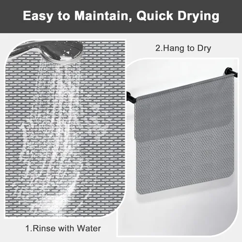Vista 7 de Alfombrilla de ducha antideslizante: 35 x 24 pulgadas, extra grande para ducha interior, tapetes de ducha antideslizantes de PVC recortables, sin