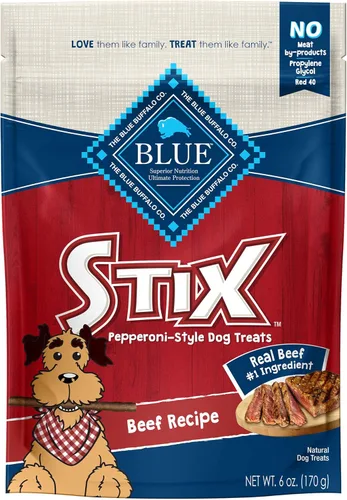 Vista 10 de Blue Buffalo Stix Pepperoni-Style - Golosinas para perros hechas con ingredientes naturales, receta de carne de res, bolsa de 13 onzas