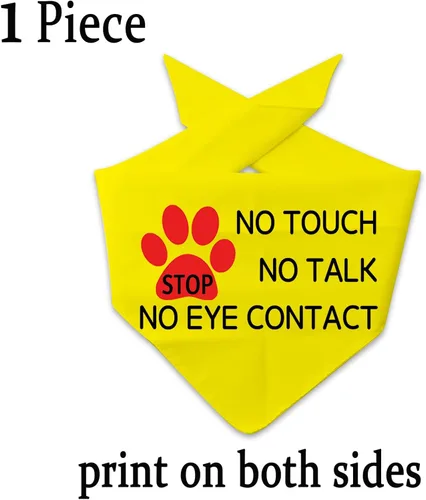 Vista 2 de JXGZSO 1 bandana para perro Stop Dot Not Pet/Stop No Touch No Talk/Stop Do Not Distract Dog Bandana (sin contacto con los ojos D)