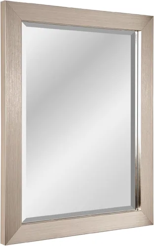 Vista 9 de Head West Brushed Nickel Bathroom Mirror 28"x22" – Bevel Framed Rectangle Bathroom Mirrors for Over Sink, Vanity, Restroom, Bedroom, Living Room