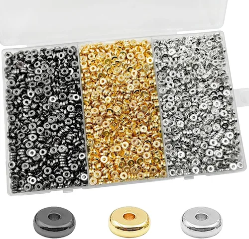 Vista 13 de 6mm Cuentas Espaciadoras Redondas Planas, Kit de Cuentas de Arcilla para Hacer Pulseras, Cuentas de Disco Planas de Heishi de Arcilla Polimérica