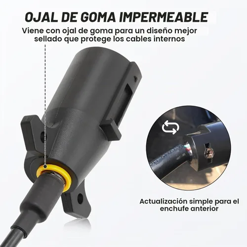 Vista 6 de MECMO Conector de Arnés de Cableado para Remolque de Hoja RV de 7 Pines, Extremo Hembra del Lado del Vehículo Camión Enchufe Socket de Remolque de 7