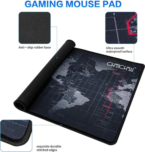 Vista 7 de Combo de teclado y mouse RGB para juegos, retroiluminación LED, 104 teclas, teclas programables multimedia, para PC, portátil, PS4, Xbox, color negro