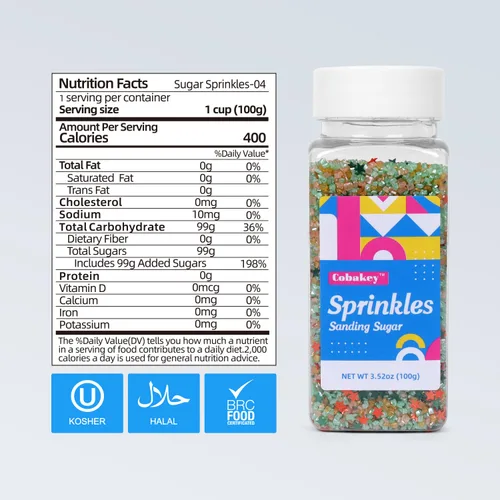 Vista 4 de Mezcla de estrellas con purpurina plateada comestible de lijado, chispas de azúcar comestible azul y morado para decoración de pasteles, azúcar