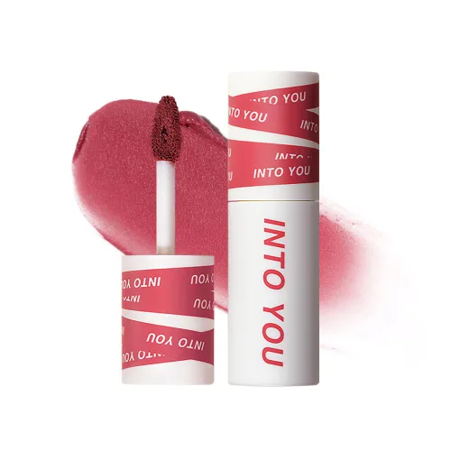 Vista 28 de INTO YOU Lápiz labial mate con brillo, lápiz labial rojo de larga duración para mujeres, multiusos para labios y mejillas, no se desvanece