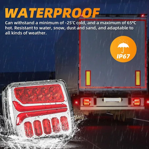 Vista 6 de Luces de remolque inalámbricas, luz LED magnética recargable, kit de luces traseras impermeables para caravana, cámper, barco, caravana, camiones