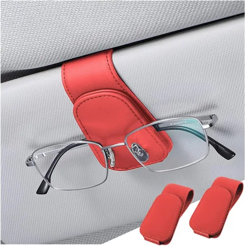 Vista 7 de zipelo Soporte para gafas de sol para visera de coche, colgante magnético de piel para gafas de vehículo, clip para montar gafas de sol en viseras