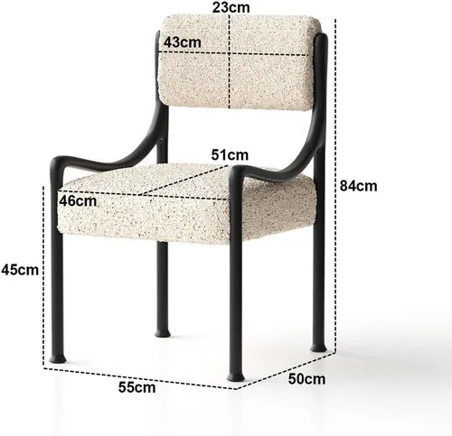 Vista 3 de sillas de comedor Silla de comedor retro de madera con respaldo tapizado y asiento curvos reposabrazos cocina moderna