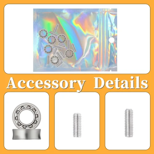 Vista 3 de Juego de accesorios para rodamientos Yo-yo - Kit de reemplazo profesional de yoyó con 6 rodamientos pequeños que no responden y 12 tornillos de eje