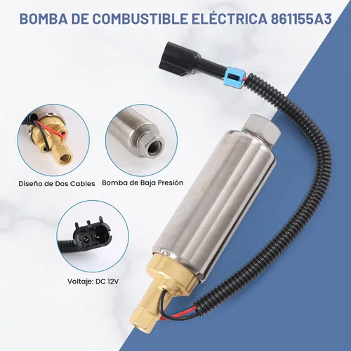 Vista 2 de JDMSPEED, bomba de combustible eléctrica para bote Mercury Mercruiser 4.3 5.0 5.7 861155A3, carburador V6 V8
