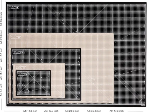 Vista 5 de Elan Alfombrilla de corte A1 negra y gris pardo, alfombrilla de corte autorreparable de 24 x 36 pulgadas, alfombrilla de manualidades de 5 capas