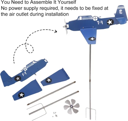 Vista 4 de Veleta de metal para jardín, hilandero de viento giratorio, decoración al aire libre para patio, césped, patio